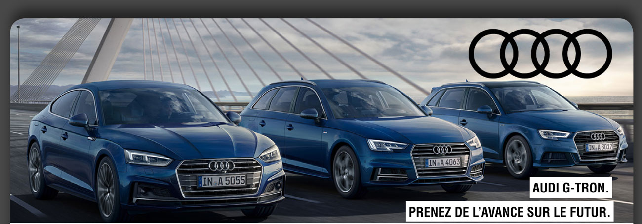 AUDI G-TRON, PRENEZ DE L'AVANCE SUR LE FUTUR.