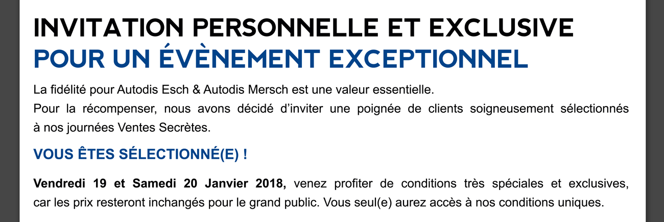 Vendredi 19 et samedi 20 Janvier 2018