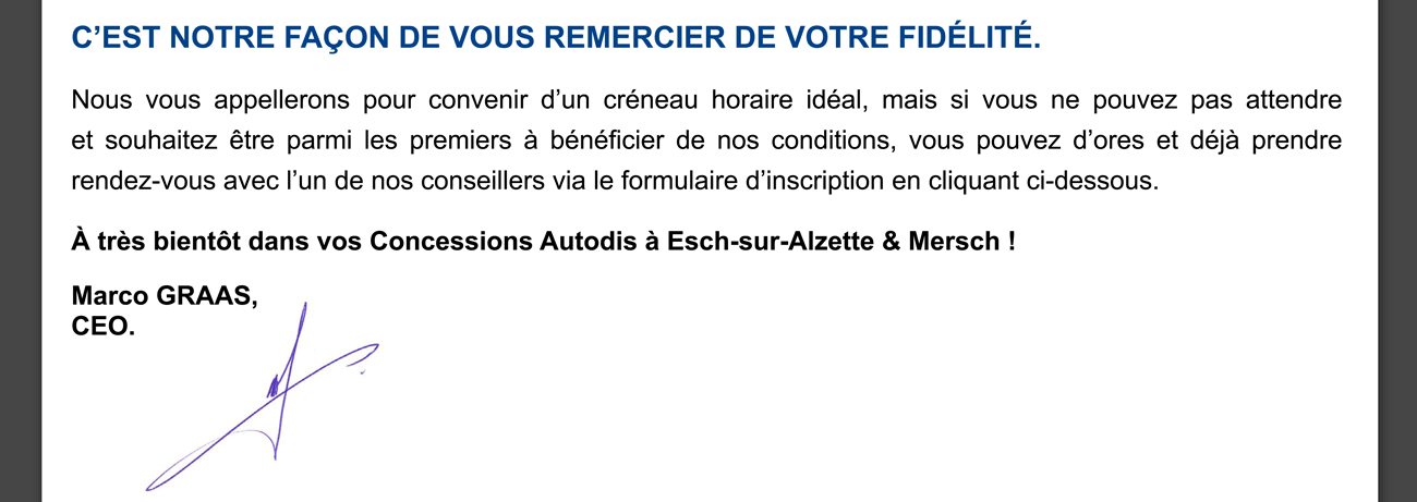 C'est notre façon de vous remercier