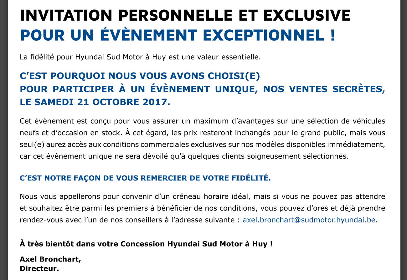 Vous êtes sélectionné(e)!