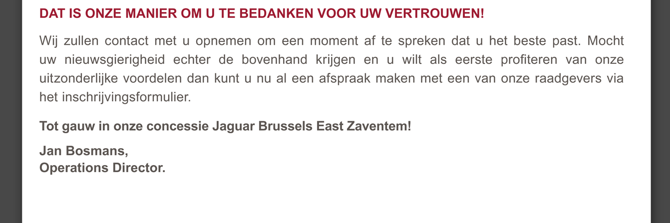 Dat is onze manier om u te bedanken voor uw vertrouwen!