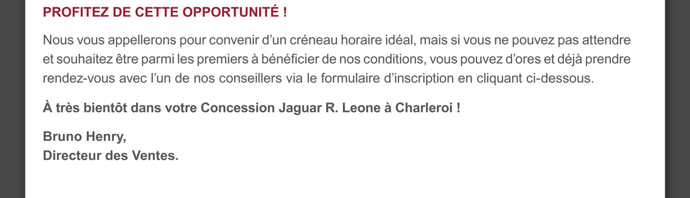 Profitez de cette opportunité !