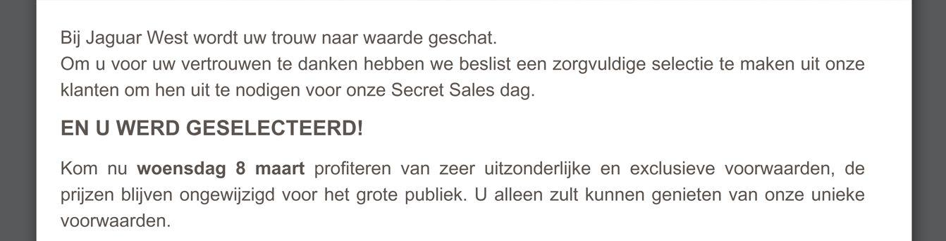Bij Jaguar West wordt uw trouw naar waarde geschat.