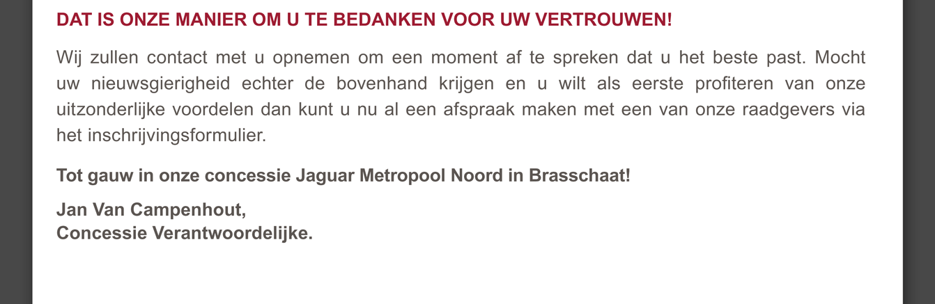 Dat is onze manier om u te bedanken voor uw vertrouwen!