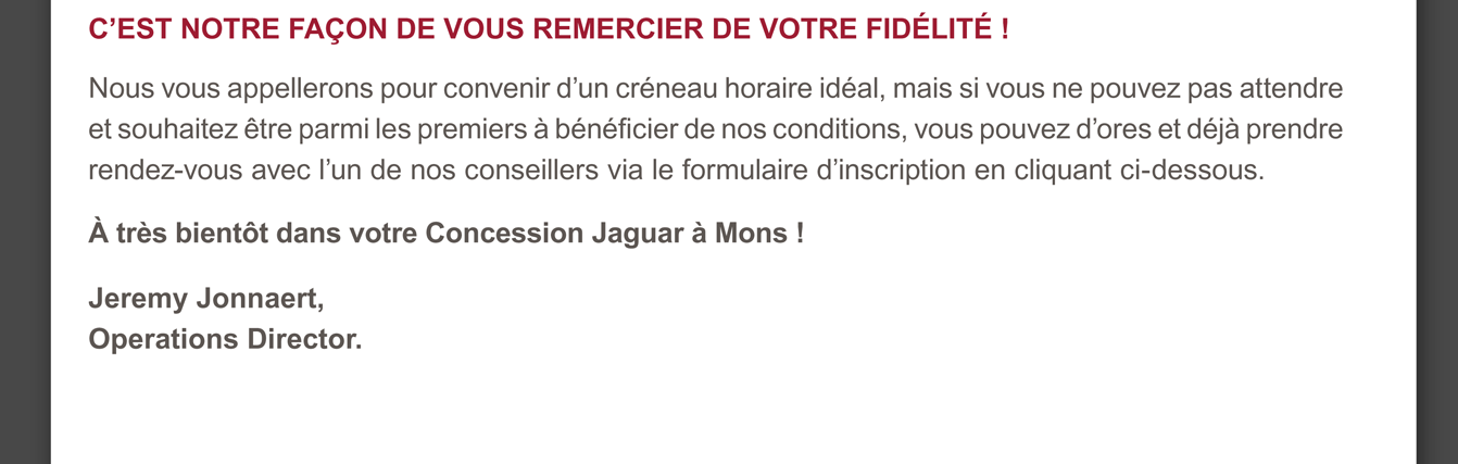 C’est Notre Façon De Vous Remercier De Votre Fidélité.