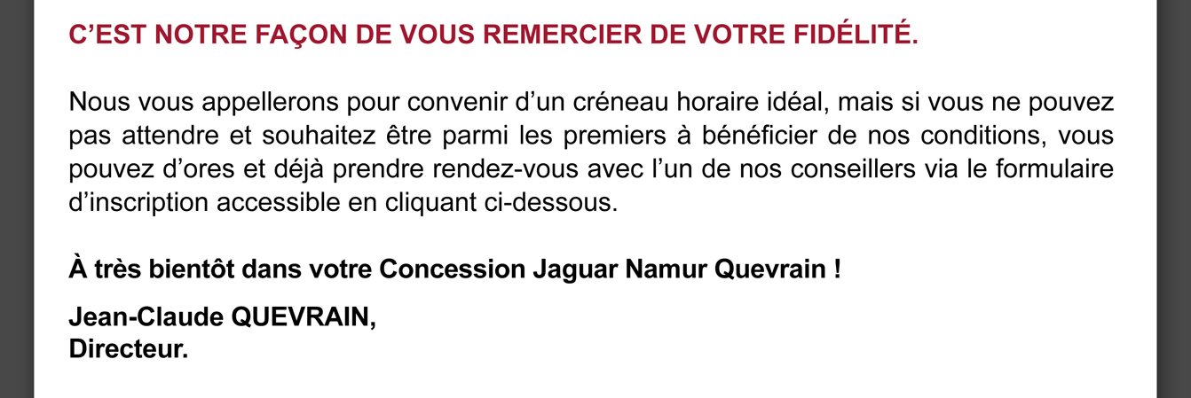 C’est Notre Façon De Vous Remercier De Votre Fidélité.