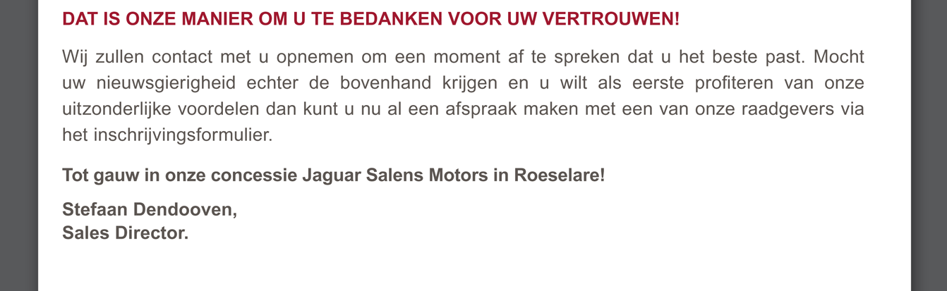 Dat is onze manier om u te bedanken voor uw vertrouwen!