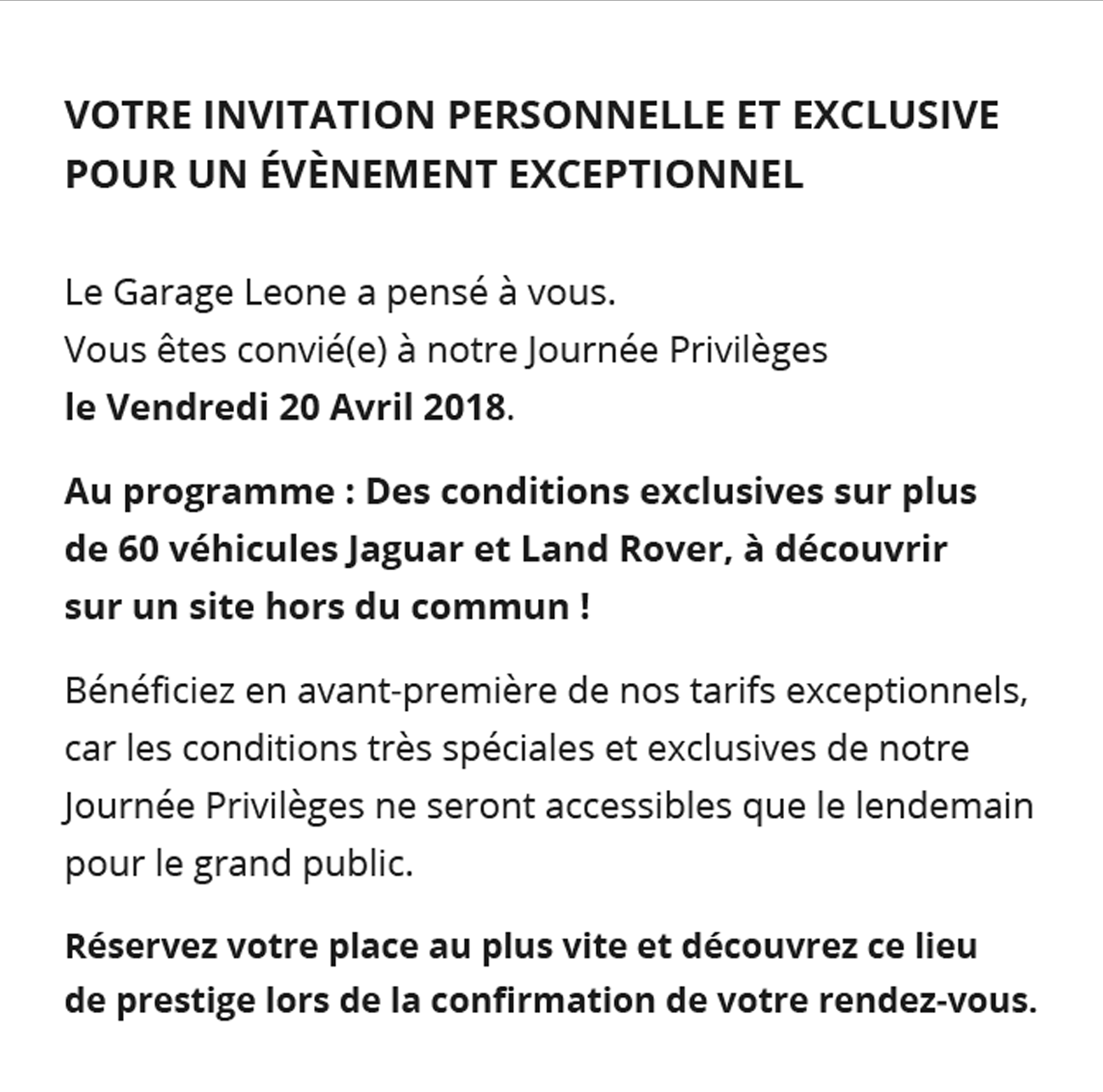 vous invite à sa journée Privilèges
