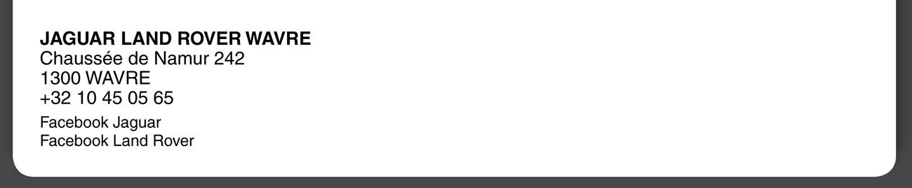 JAGUAR LAND ROVER WAVRE