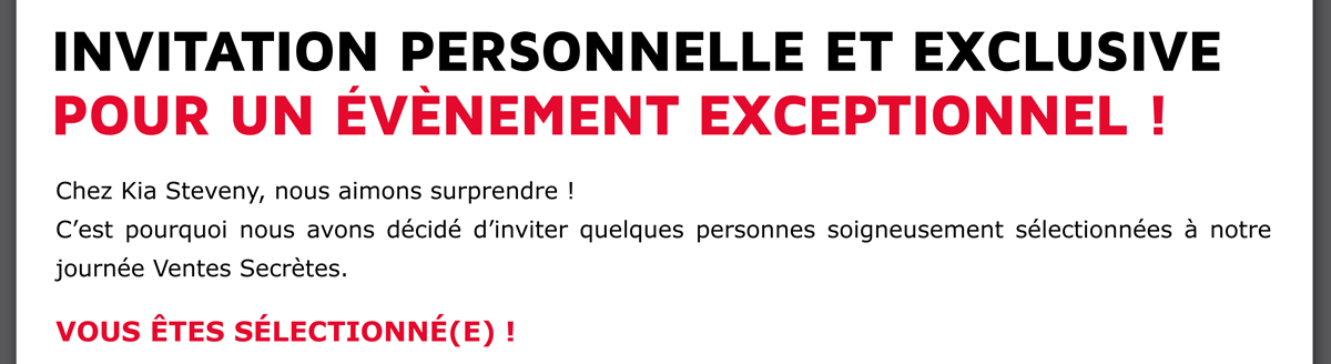 Vous êtes sélectionné(e) !