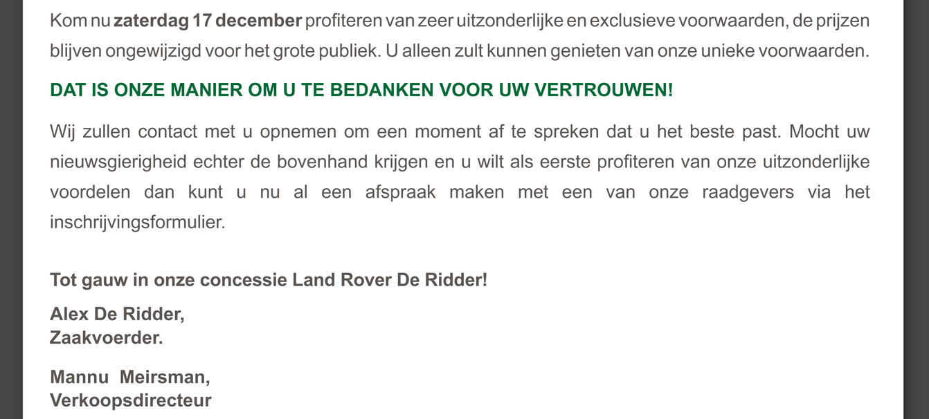 Kom nu zaterdag 17 december