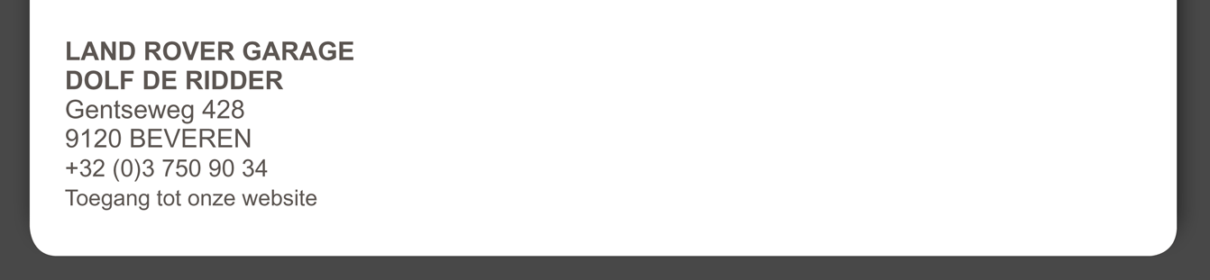 LAND ROVER GARAGE DOLF DE RIDDER