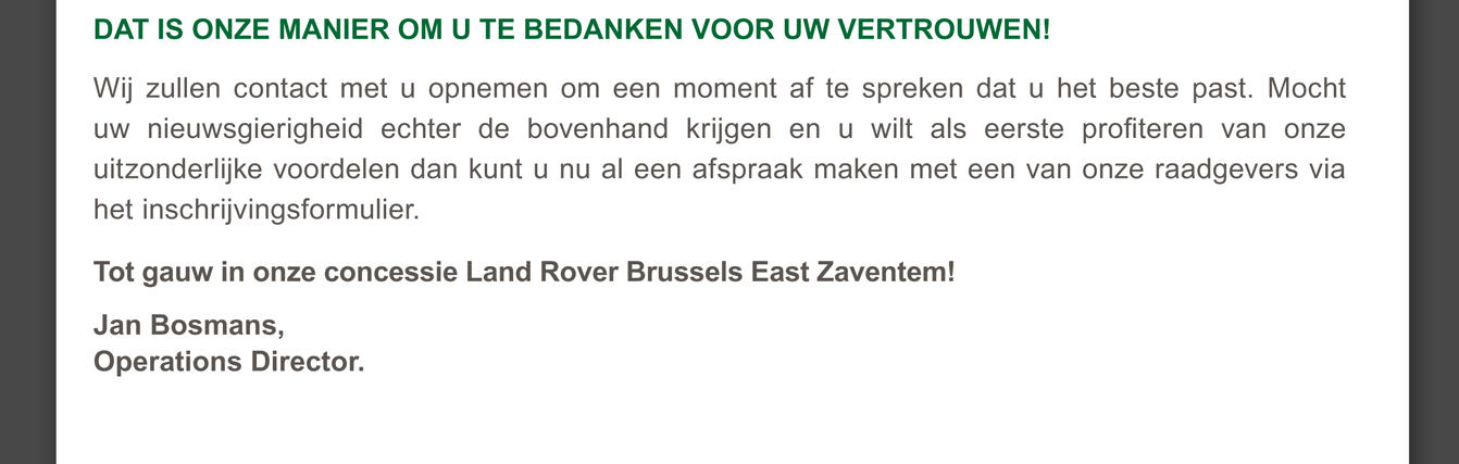 Dat is onze manier om u te bedanken voor uw vertrouwen!