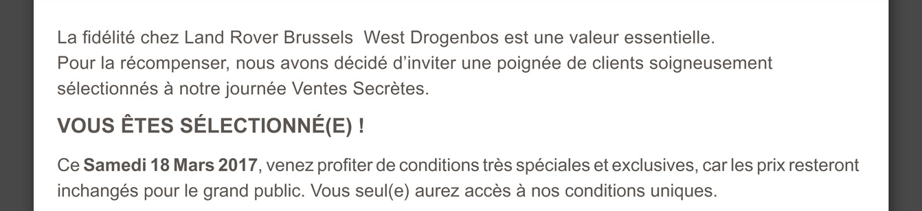 La fidélité chez Land Rover Brussels West Drogenbos est une valeur essentielle.
