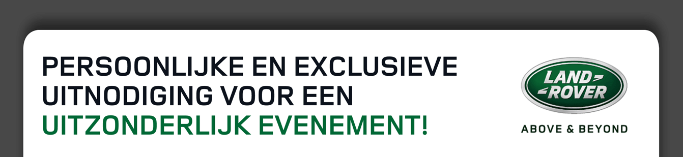 PERSOONLIJKE EN EXCLUSIEVE UITNODIGING VOOR EEN UITZONDERLIJK EVENEMENT!