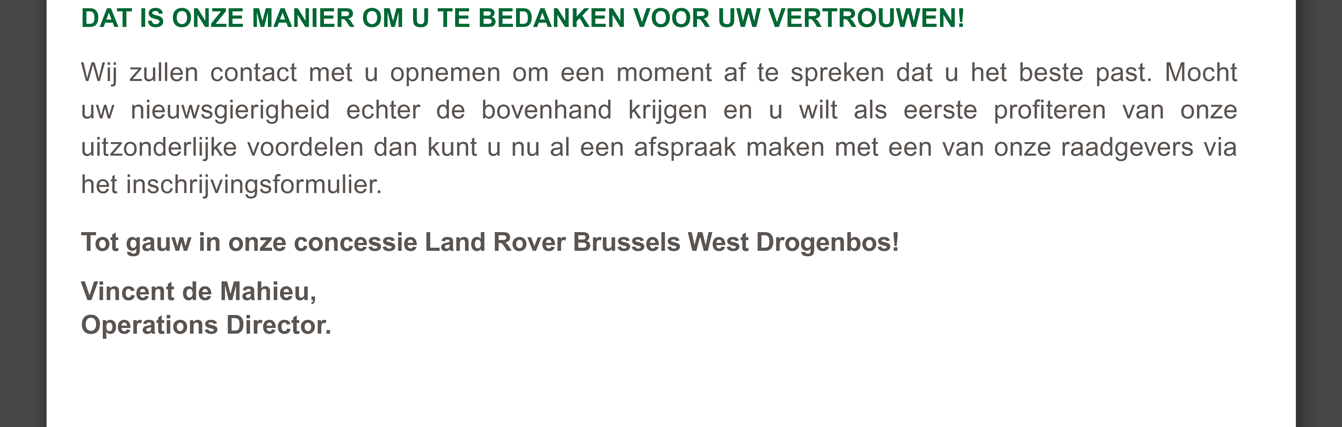 Dat is onze manier om u te bedanken voor uw vertrouwen!