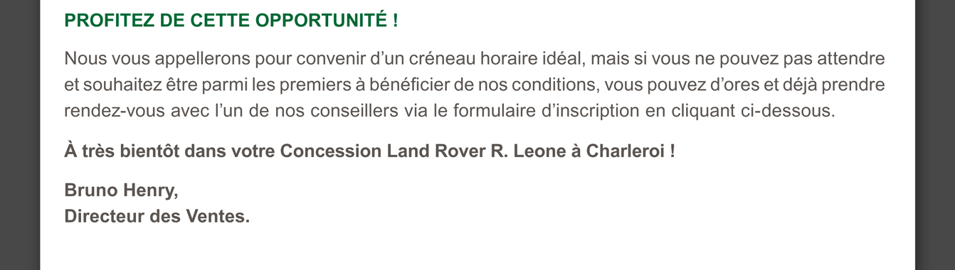 Profitez de cette opportunité !