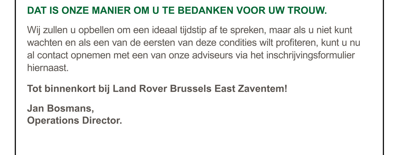 Dat is onze manier om u te bedanken voor uw vertrouwen!