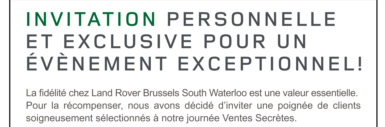 INVITATION PERSONNELLE ET EXCLUSIVE POUR UN ÉVÈNEMENT EXCEPTIONNEL !