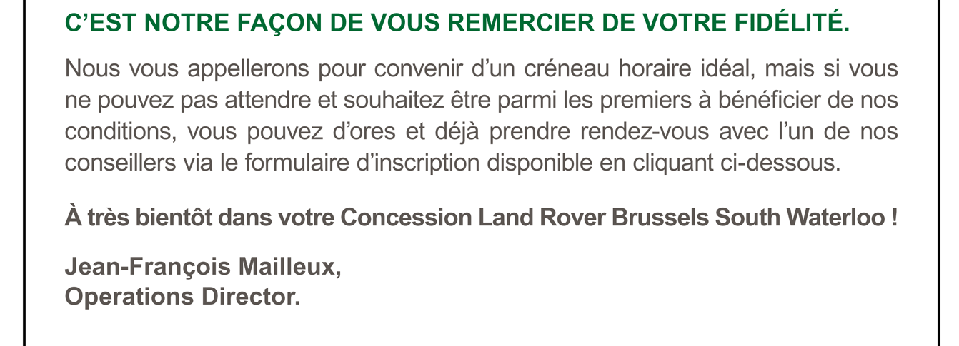 C'est notre façon de vous remercier de votre fidélité.