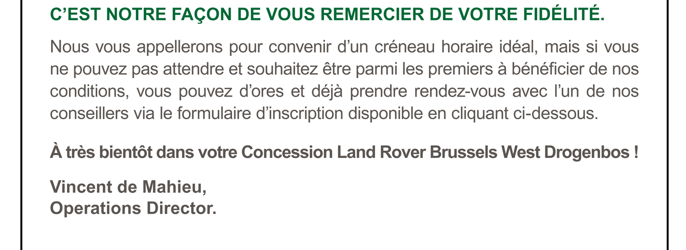 C'est notre façon de vous remercier de votre fidélité.