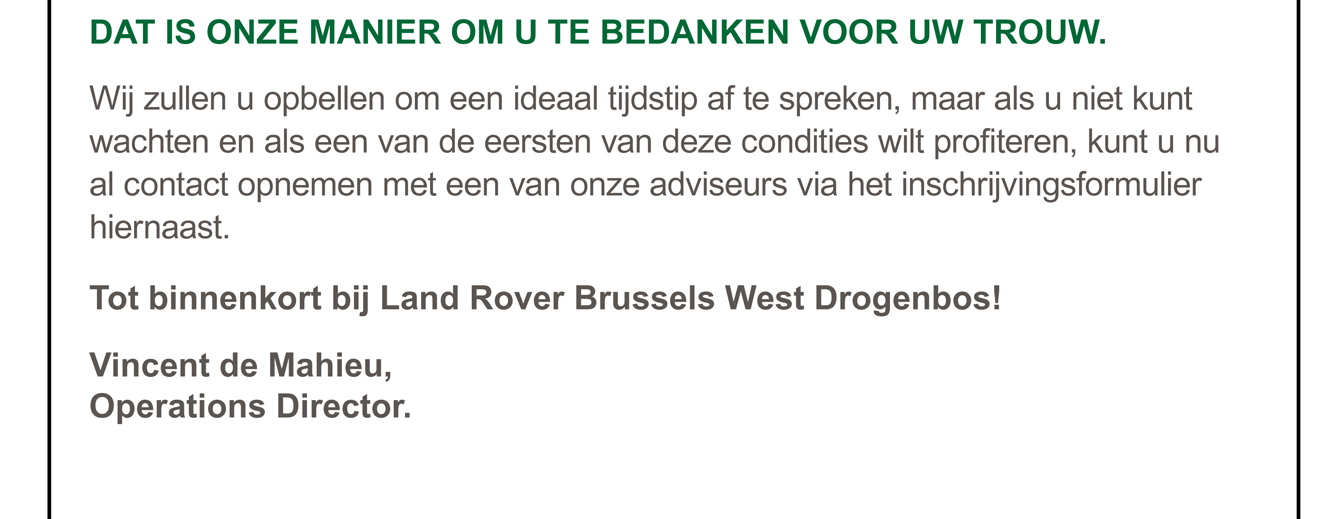 Dat is onze manier om u te bedanken voor uw vertrouwen!