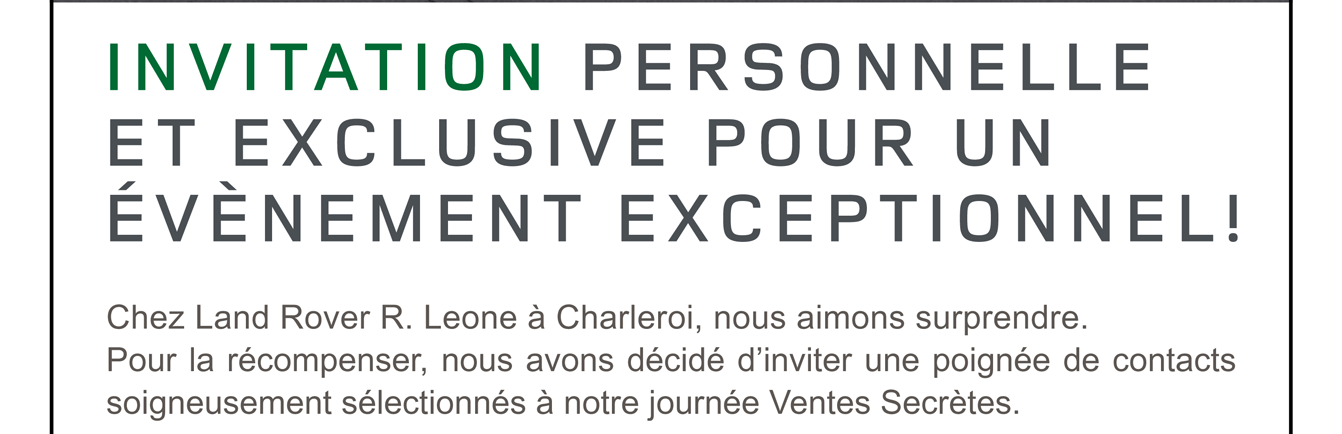 INVITATION PERSONNELLE ET EXCLUSIVE POUR UN ÉVÈNEMENT EXCEPTIONNEL !