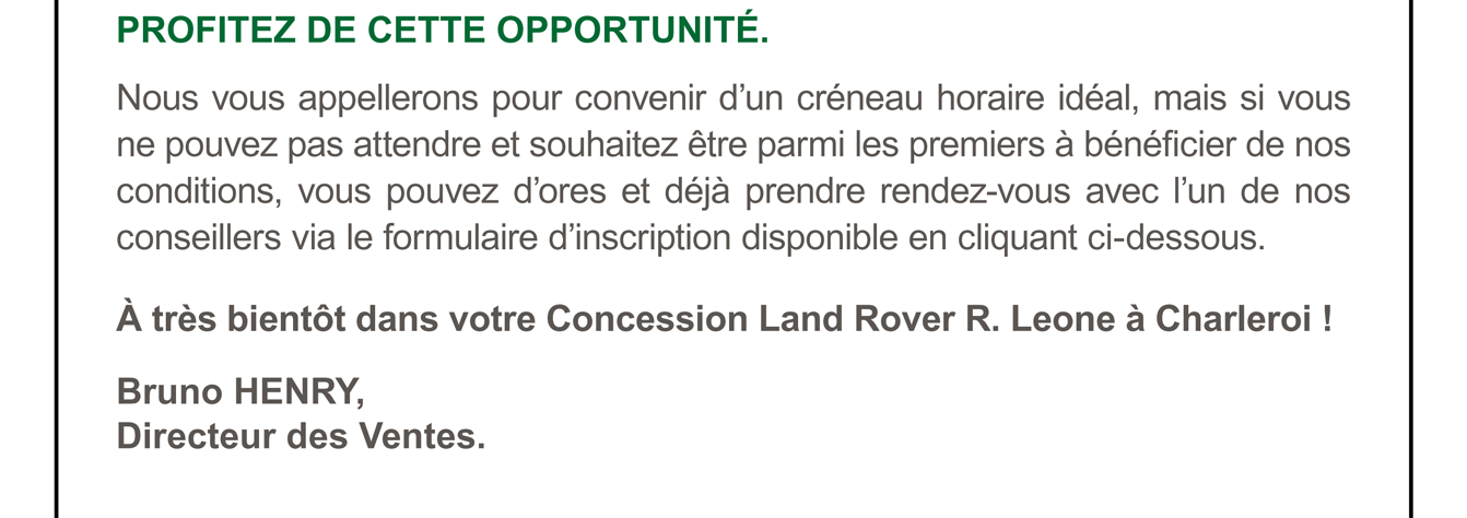 Profitez de cette opportunité.