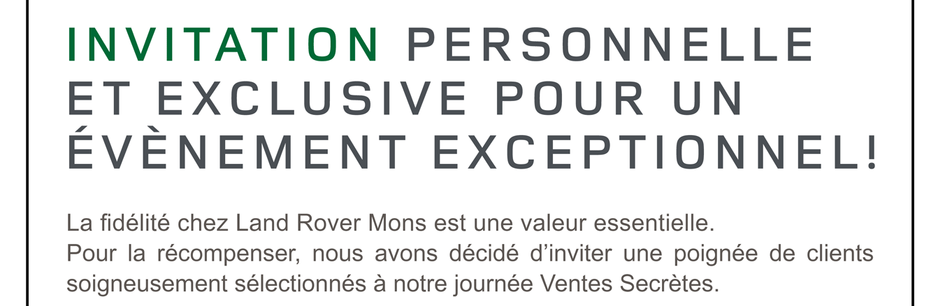 INVITATION PERSONNELLE ET EXCLUSIVE POUR UN ÉVÈNEMENT EXCEPTIONNEL !