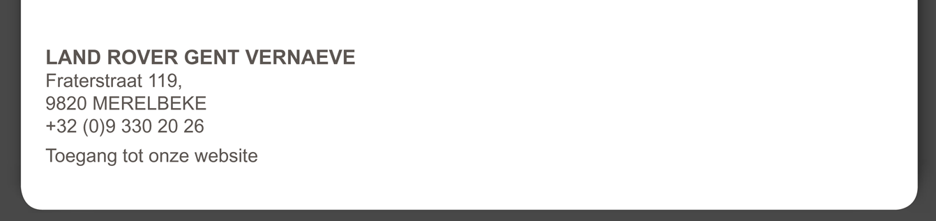 LAND ROVER  GENT VERNAEVE