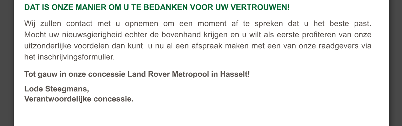 Dat is onze manier om u te bedanken voor uw vertrouwen!