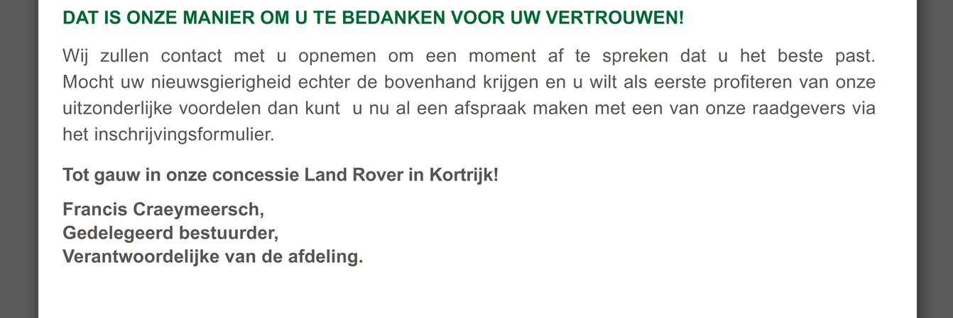 Dat is onze manier om u te bedanken voor uw vertrouwen!