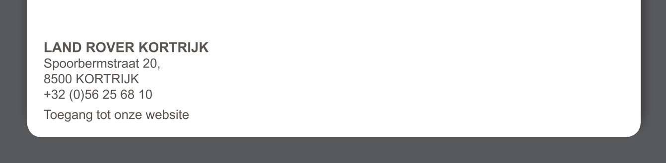 LAND ROVER KORTRIJK Spoorbermstraat 20, 8500 KORTRIJK