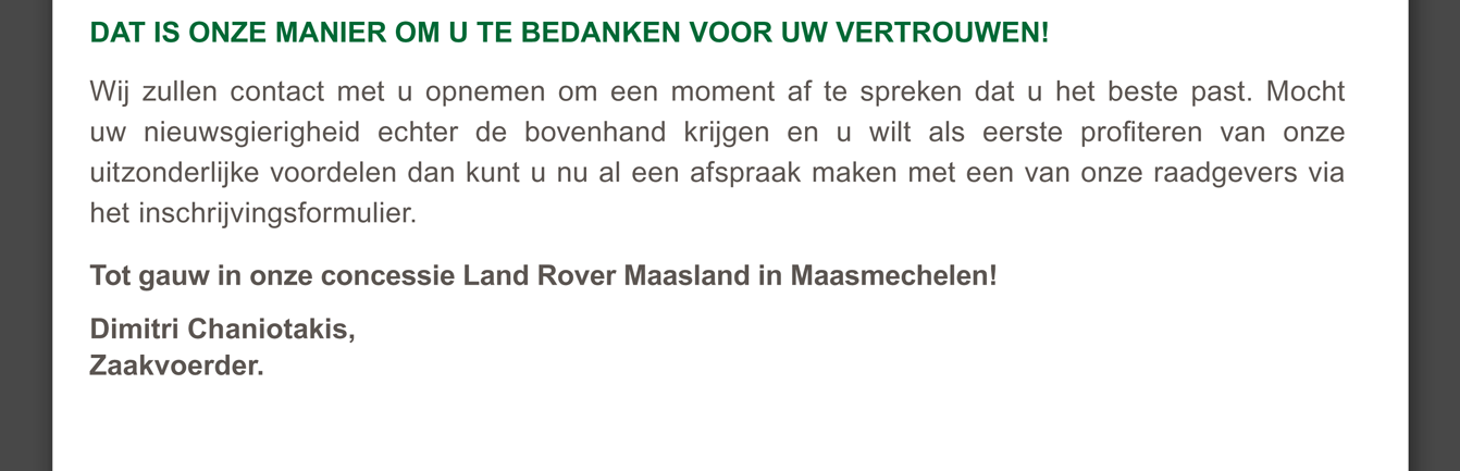 Dat is onze manier om u te bedanken voor uw vertrouwen!