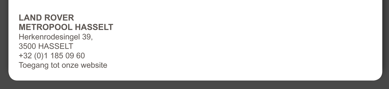 LAND ROVER METROPOOL HASSELT 