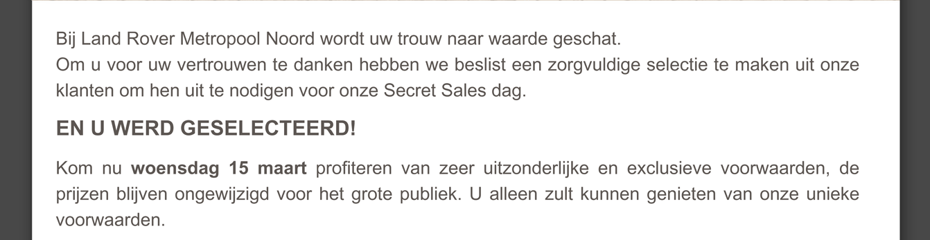 Bij Land Rover Metropool Noord wordt uw trouw naar waarde geschat.