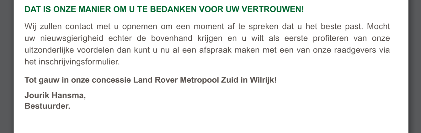 Dat is onze manier om u te bedanken voor uw vertrouwen!