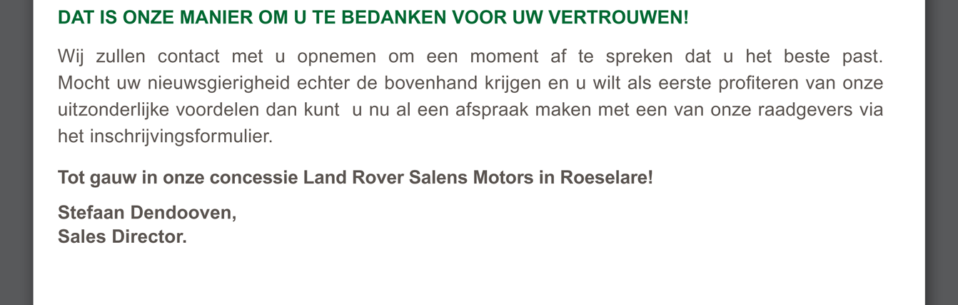 Dat is onze manier om u te bedanken voor uw vertrouwen!