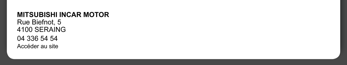 MITSUBISHI INCAR MOTORS, 4100 SERAING, 5 Rue Biefnot