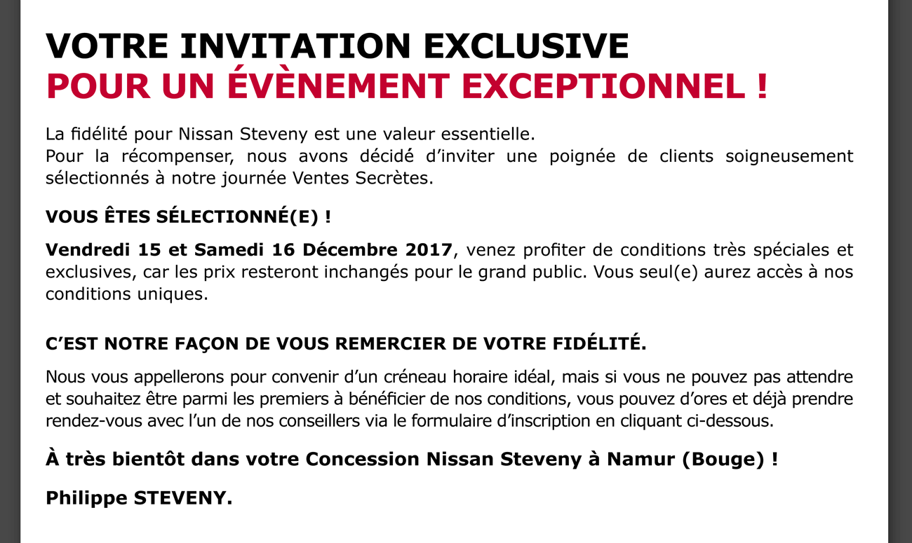 >Vous êtes sélectionné(e) !