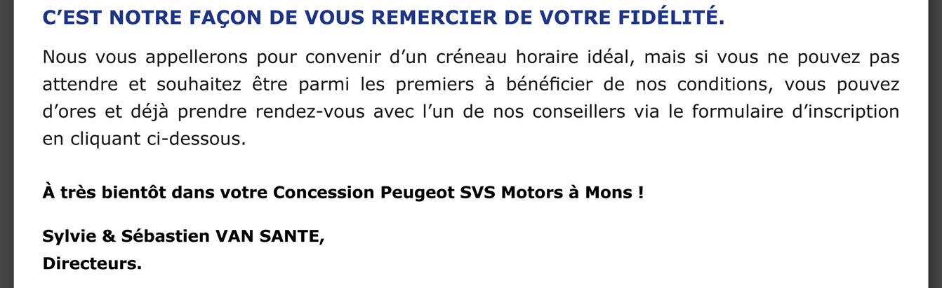 C'est notre façon de vous remercier de votre fidélité.