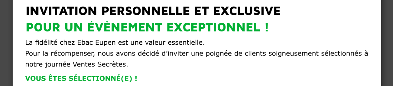 Pour un évènement excpetionnel