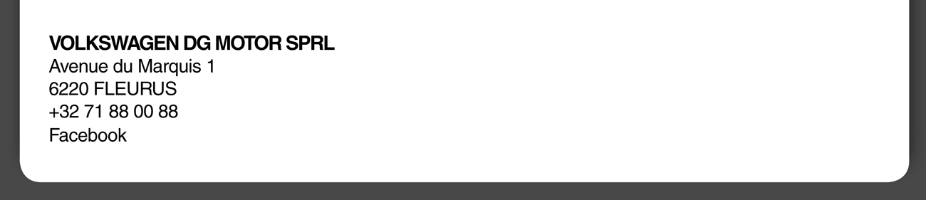 VOLKSWAGEN DG MOTOR SPRL