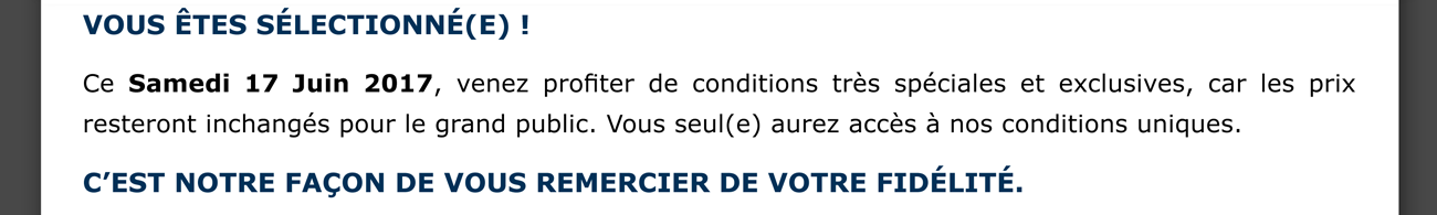 Vous êtes sélectionné(e)s !