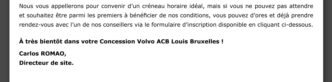 Nous vous appellerons pour convenir d'un créneau horaire idéal