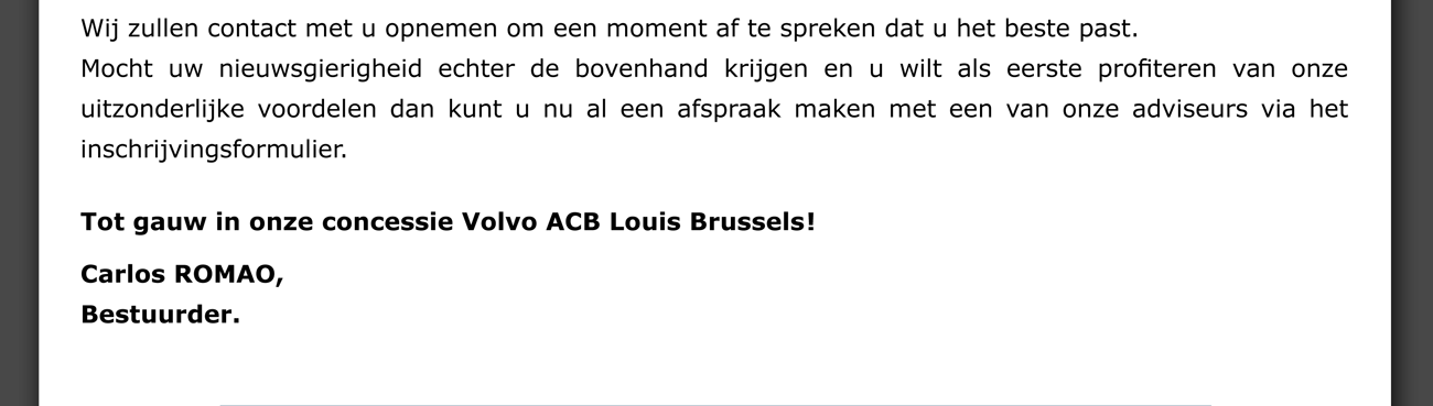 Wij zullen contact met u opnemen om een moment af te spreken dat u het beste past.