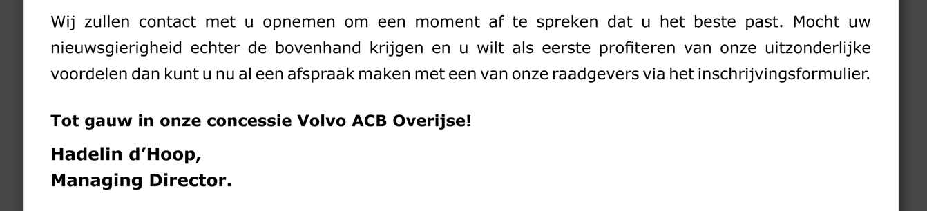 Tot gauw in onze concessie Volvo ACB Overijse!